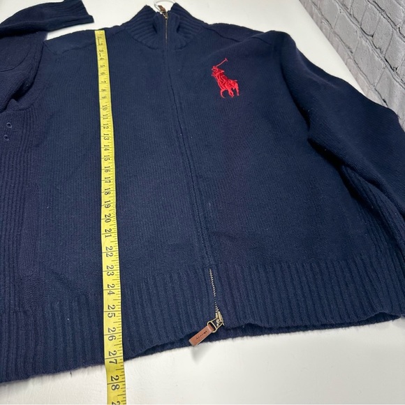 Polo by Ralph Lauren vintage Men's Dark Blue Zip-Up Sweater 100% lambs wool szXL - Picture 3 of 7